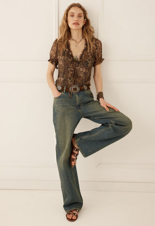  paired with blue jeans.