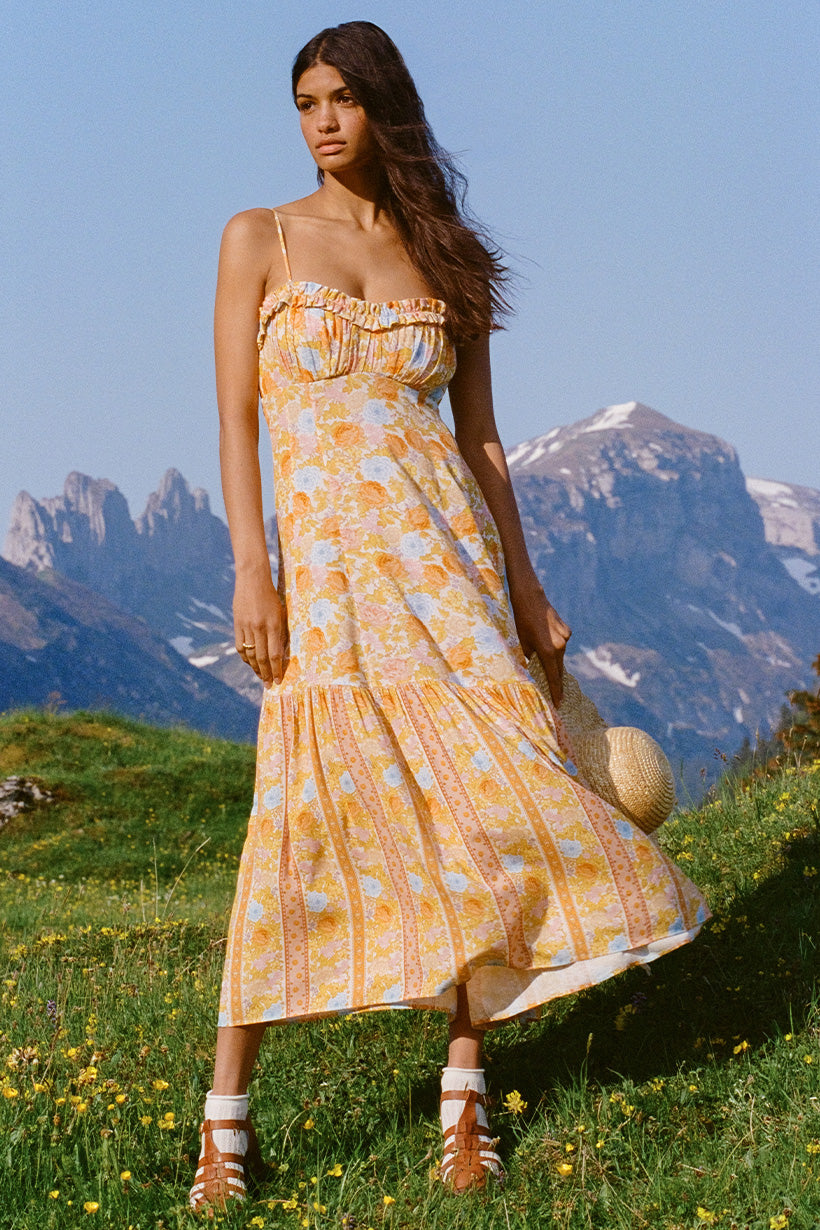 Enchanted Wood Strappy Maxi Dress