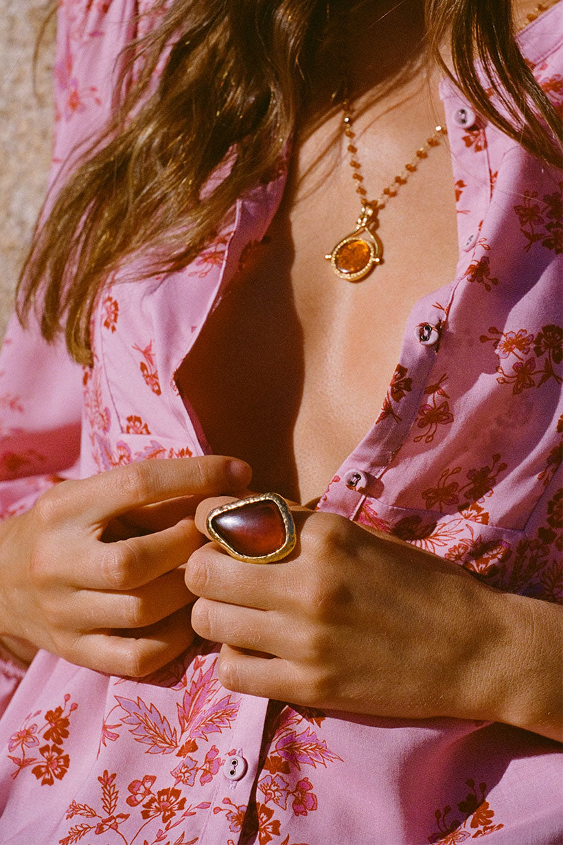 Desert Flower Stone Ring